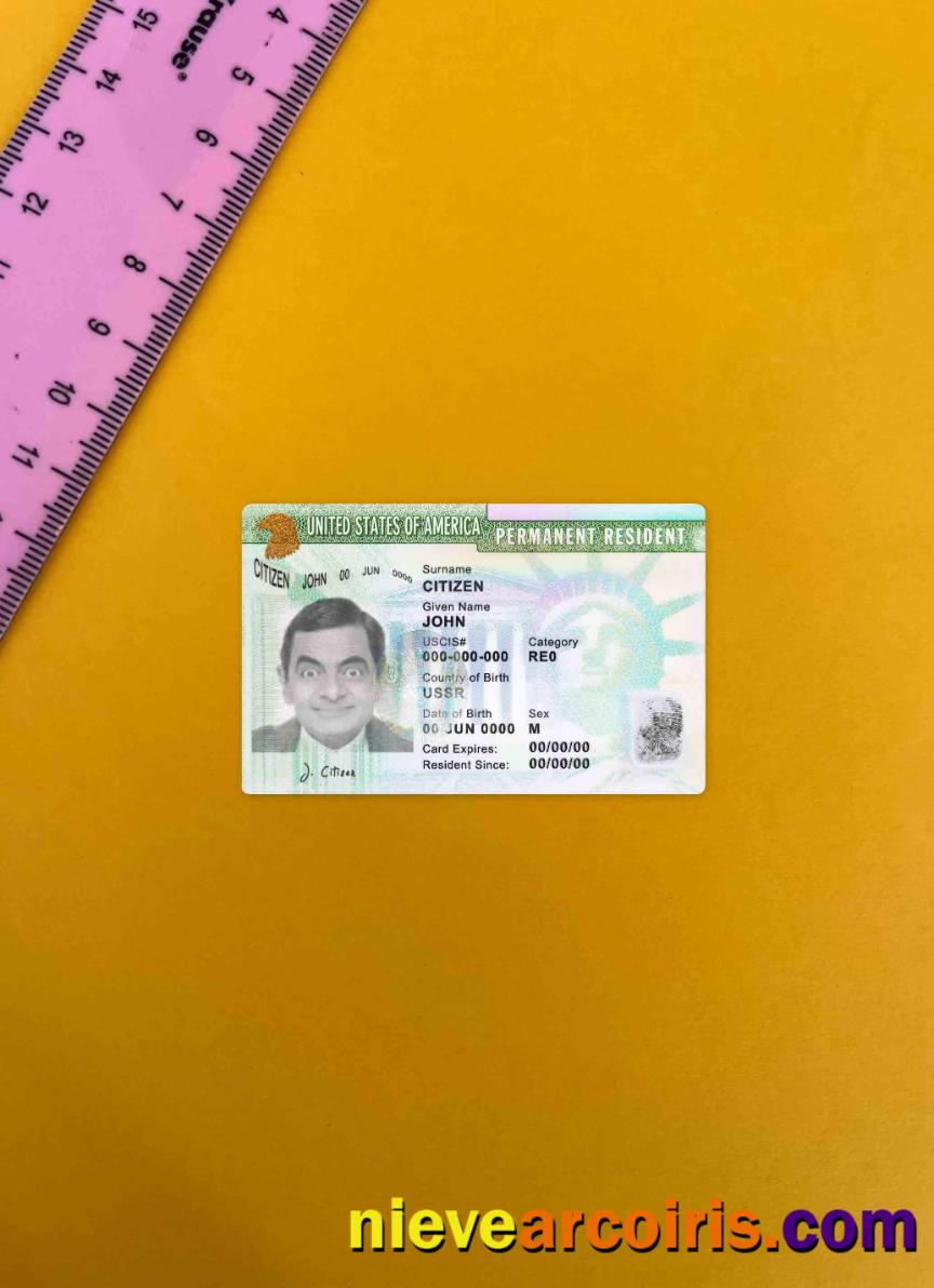 USA green card, permanent resident card photolook